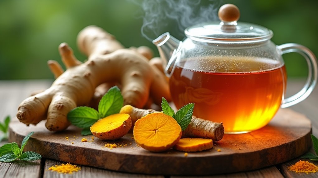 ginger turmeric tea preparation