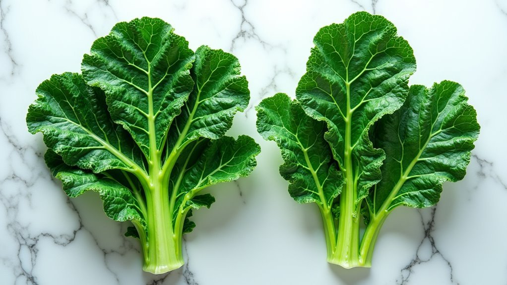 raw and cooked greens